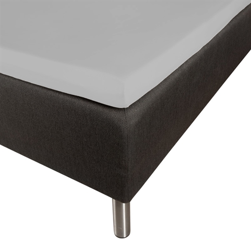 Formsytt lakan 140x200x8 cm - 100 % ekologisk bomullssatin - Grå - GOTS-certifierat lakan till bäddmadrass