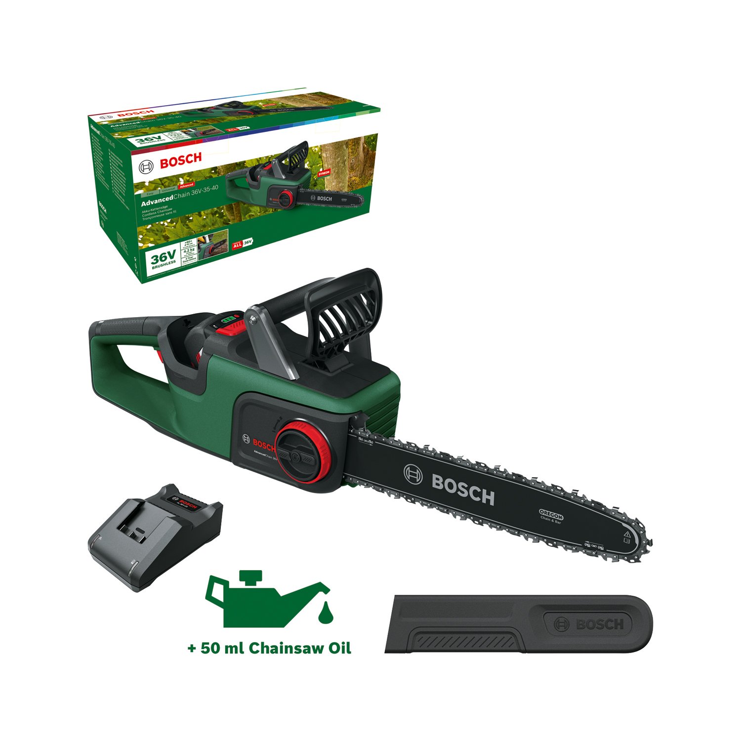 Bosch - Battery Chain​​Saw ADV Chain ​​36V 35 40 2.0AH ( Battery&Charger Included )