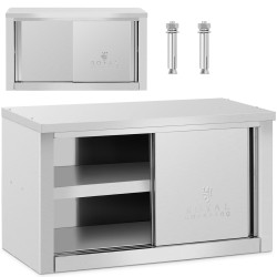Catering veggskap med skyvedører STÅL 140 kg 90 x 40 x 50 cm