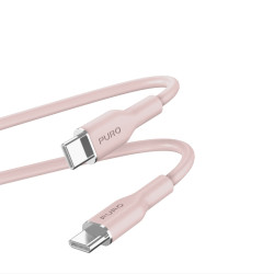 PURO ICON myk kabel - Kabel USB-C til USB-C 1,5 m (Støvet rosa)