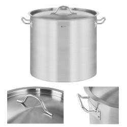 Serveringsgryte med lokk, rustfritt stål, for induksjonskomfyr, 17 L