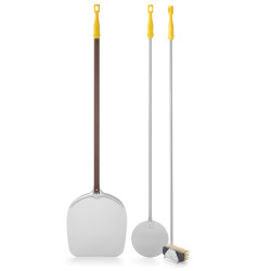 Sett med ovnsbørste aluminiumsspade for dreiing av pizza Venezia 1350mm 3 stk. Lilly Codroipo Hendi 617748