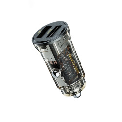 WEKOME WP-C40 Vanguard Series - Billader 2 x USB hurtiglading 15W (svart / gjennomsiktig)