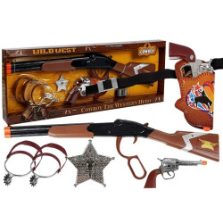 Wild West Cowboy Sett: Spak Rifle, Colt Revolver, Sheriff Badge