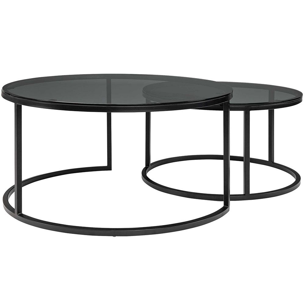 Artwood, Reeves Soffbord Svart Glas 2-Set
