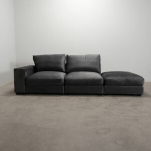 Dubai 2-sits soffa med fotpall svart