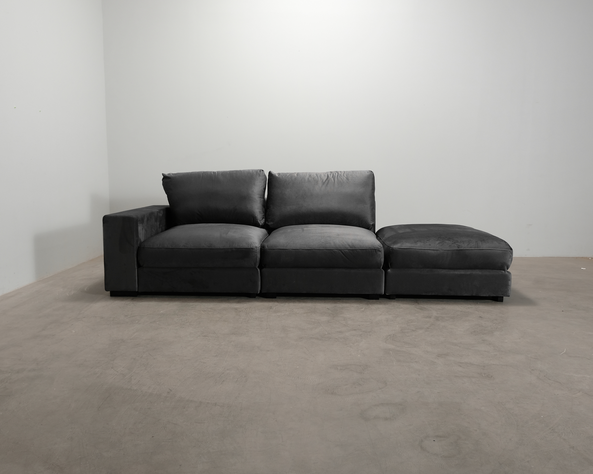Dubai 2-sits soffa med fotpall svart