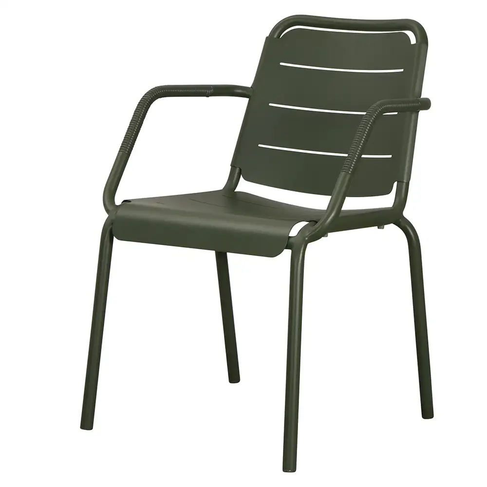 Cane-line, Copenhagen karmstol stapelbar Weave Dark green alu