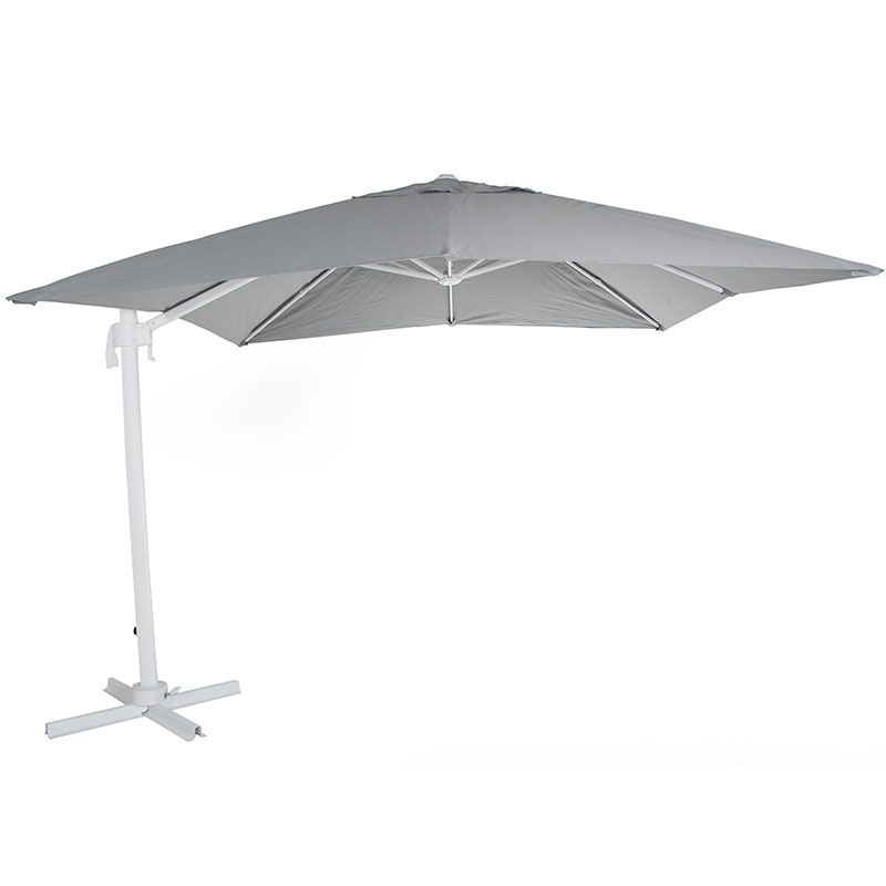 Brafab, Linz frihängande parasoll 300x300 cm vit/grå