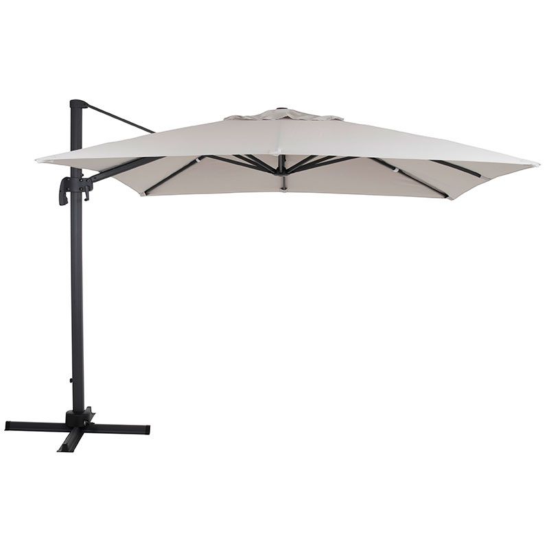 Brafab, Linz frihängande parasoll 300x300 cm grå/khaki