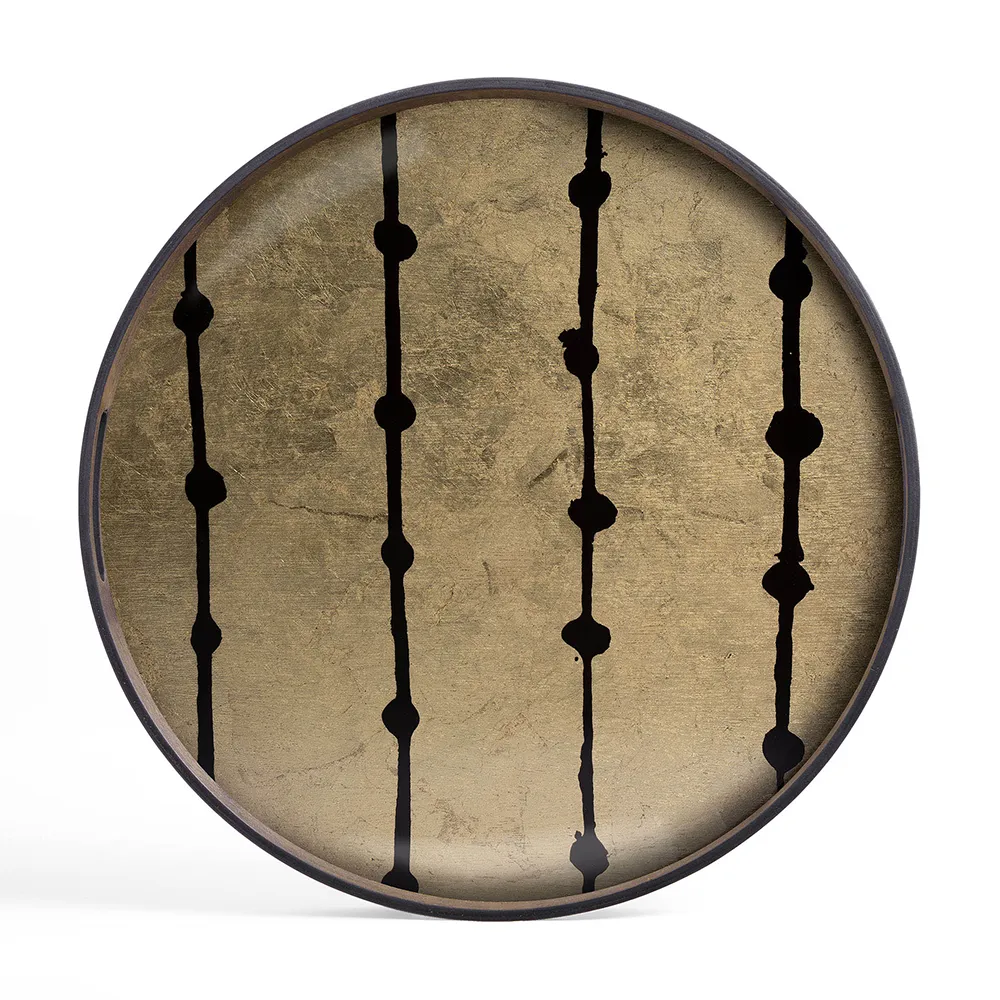 Ethnicraft, Gold Leaf Dots Bricka Ø48 cm