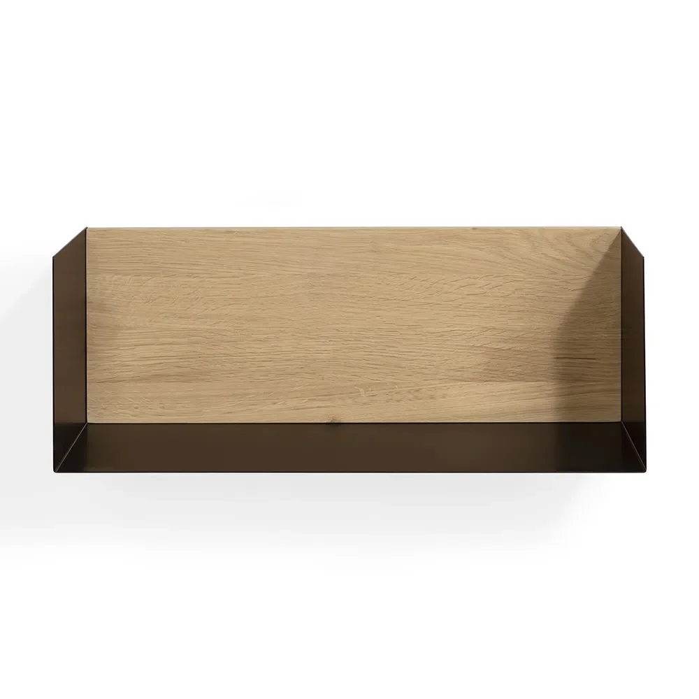 Ethnicraft, U shelf 70x15 cm ek/svart metall
