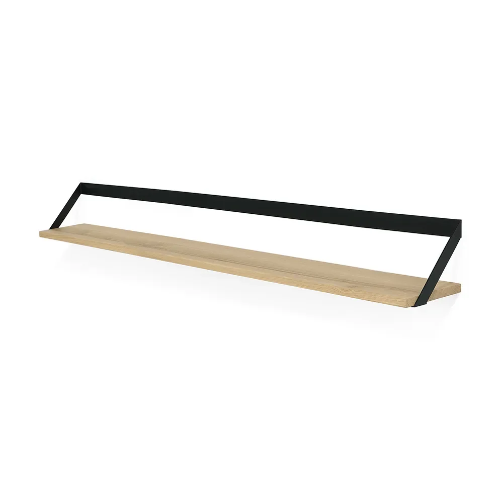 Ethnicraft, Ribbon Hylla 140x20 cm Ek/Svart metall