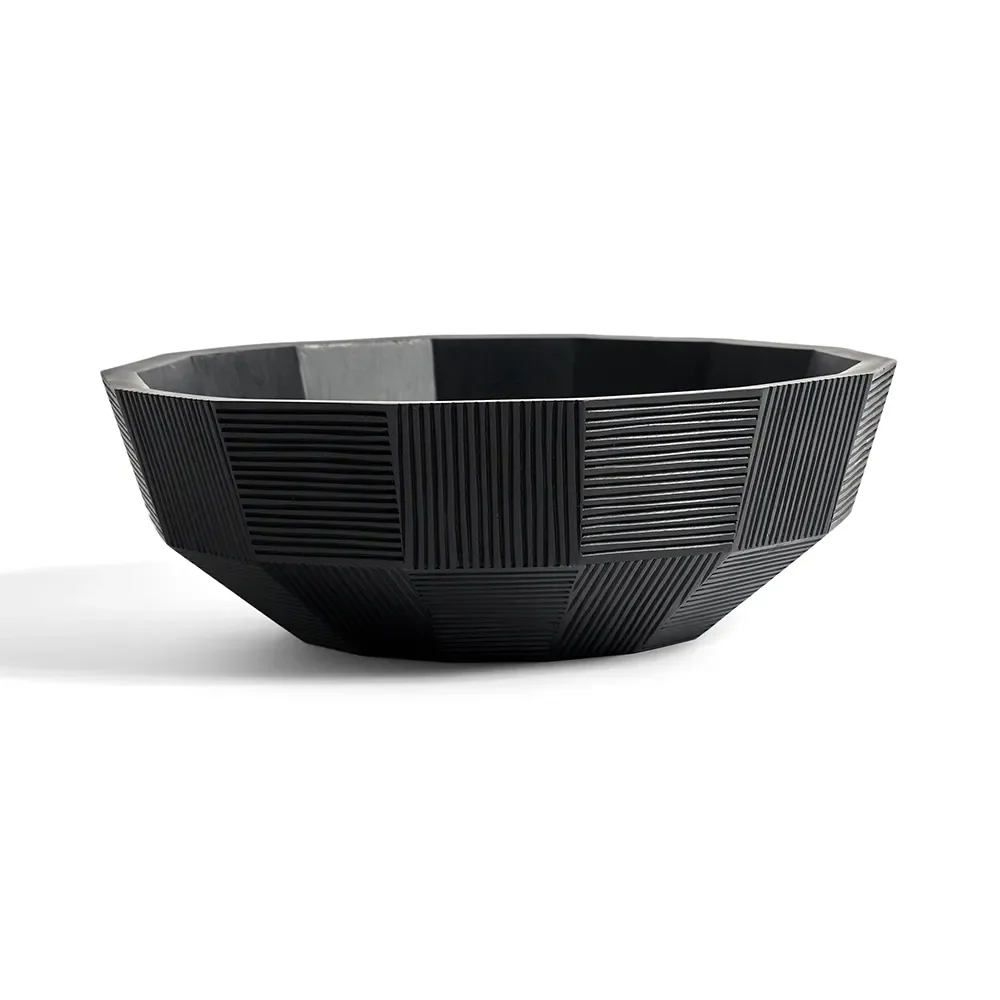 Ethnicraft, Striped skål svartlackad mahogny