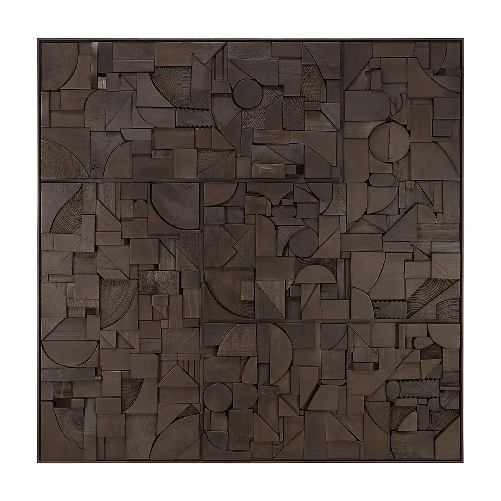 Ethnicraft, Bricks Väggdekor 100x100 cm Brun