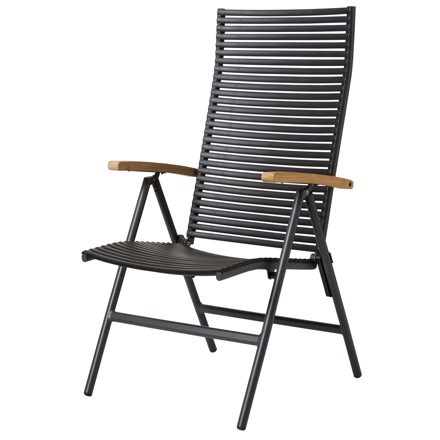 Cinas, Mood positionstol stapelbar antracit aluminium/teak