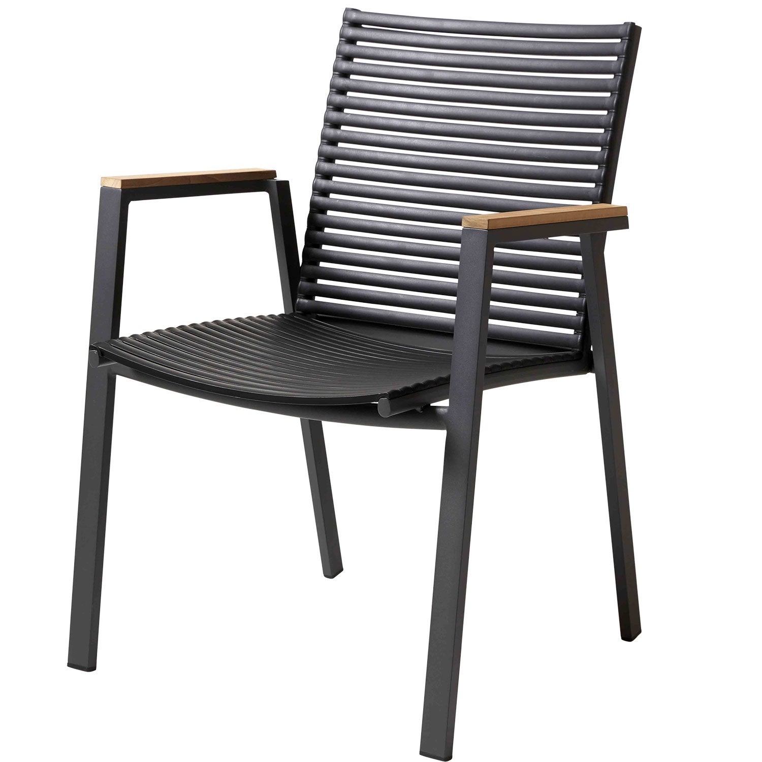 Cinas, Mood extreme karmstol stapelbar antracit aluminium/teak