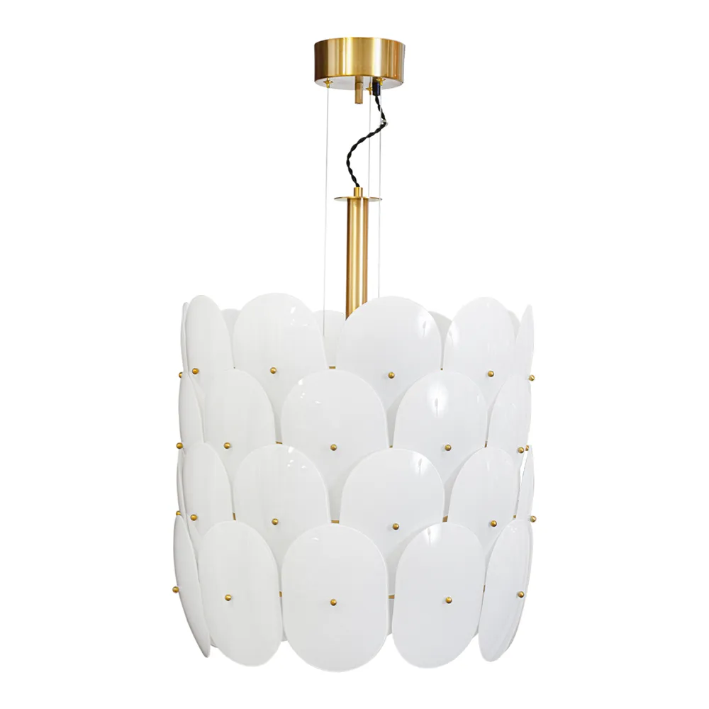 by Rydéns, Omlott taklampa Ø50cm mässing/vit