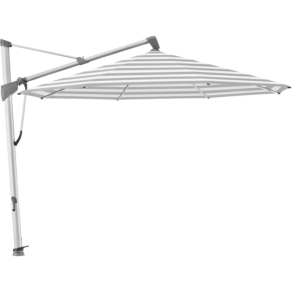 Glatz, Sombrano S+ frihängande parasoll 400 cm anodizerad alu Kat.5 555 Grey Stripe