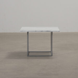 Soffbord med marmorskiva vit 60 x 60 cm
