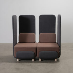 LoOok Industries 2-sits Area soffa brun / grå