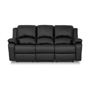 Norbo 3-sits reclinersoffa konstläder svart