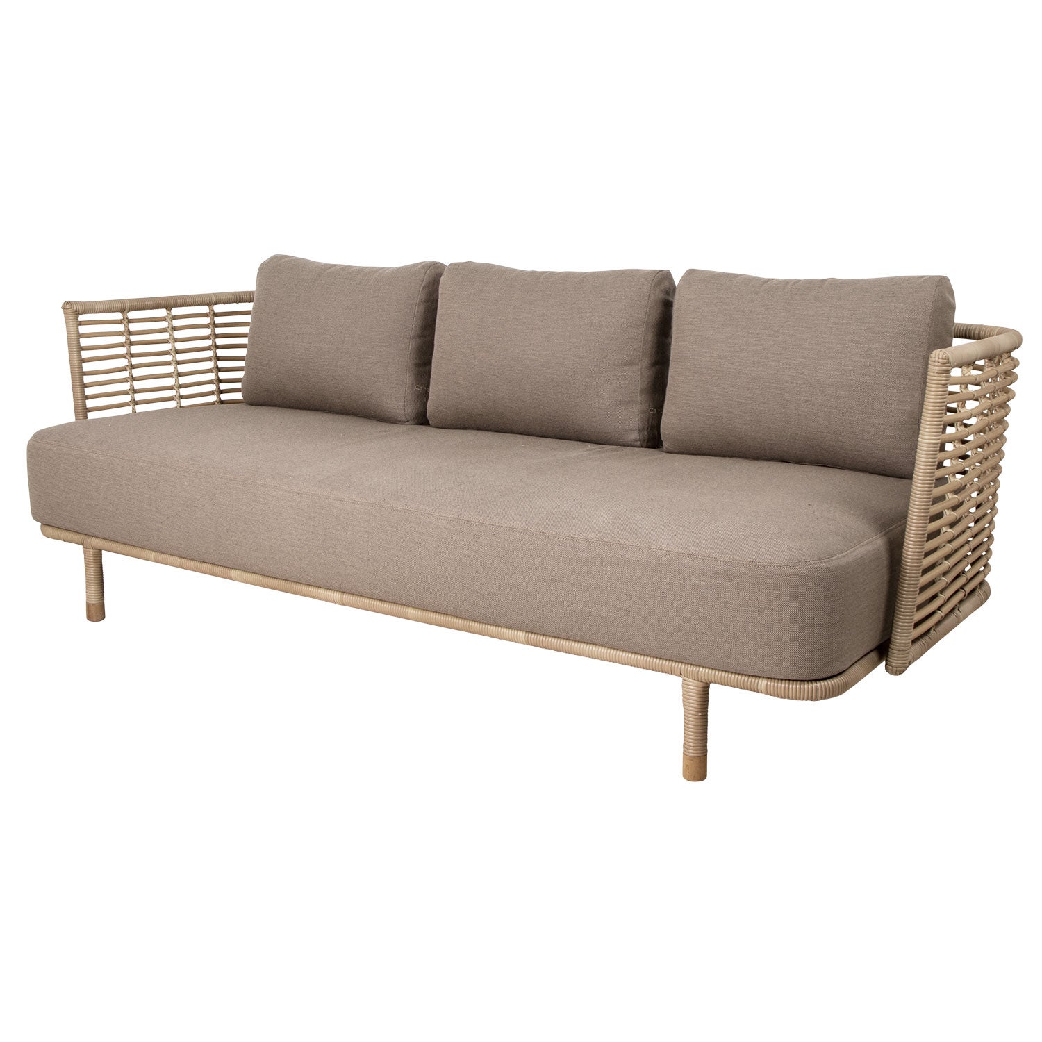 Cane-line, Sense 3-Sitssoffa taupe inkl. dynset