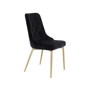 Velvet Deluxe matstol svart / guld, set om 2