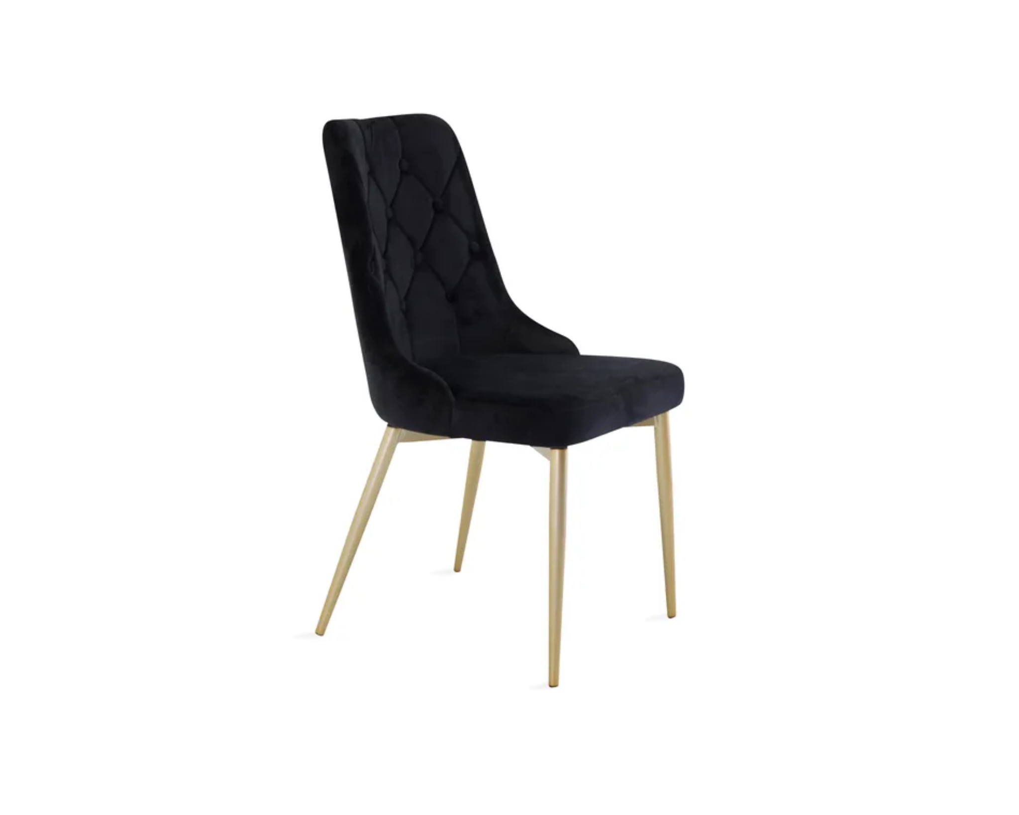 Velvet Deluxe matstol svart / guld, set om 2
