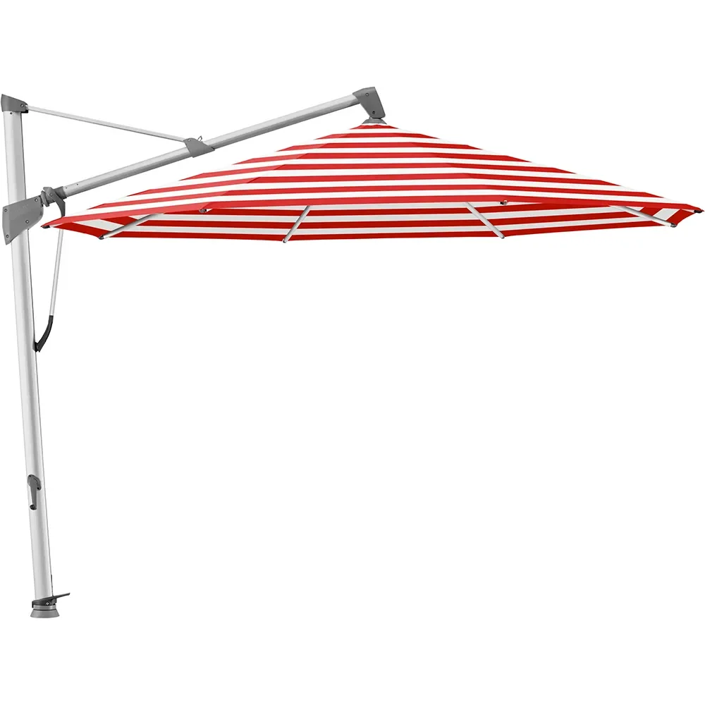 Glatz, Sombrano S+ frihängande parasoll 400 cm anodizerad alu Kat.5 800 Red Stripe