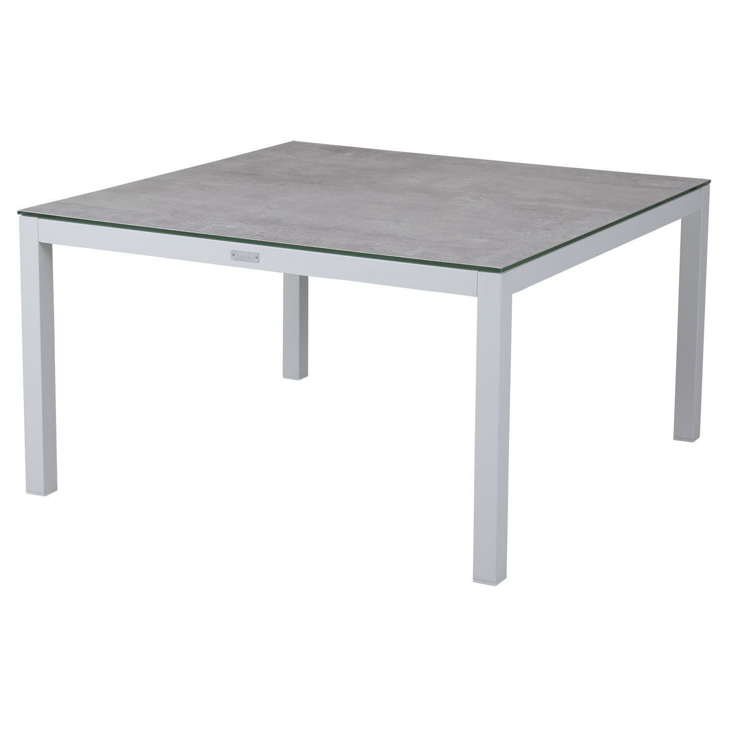 Brafab, Belfort soffbord vit/grå aluminium 90x90 3D-printad glasskiva
