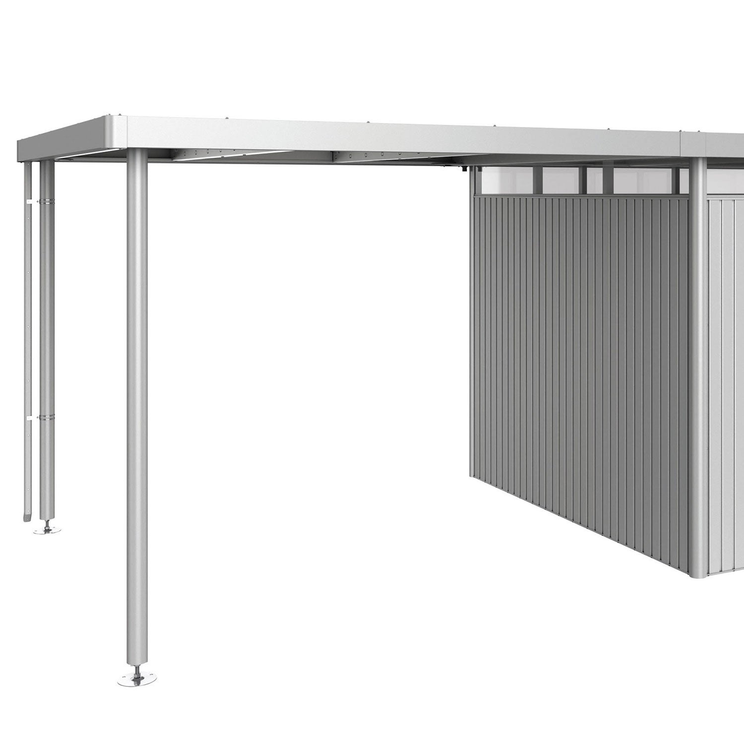 Biohort, Highline sidotak Trädgårdsskjul storlek h4 metallic silver Biohort