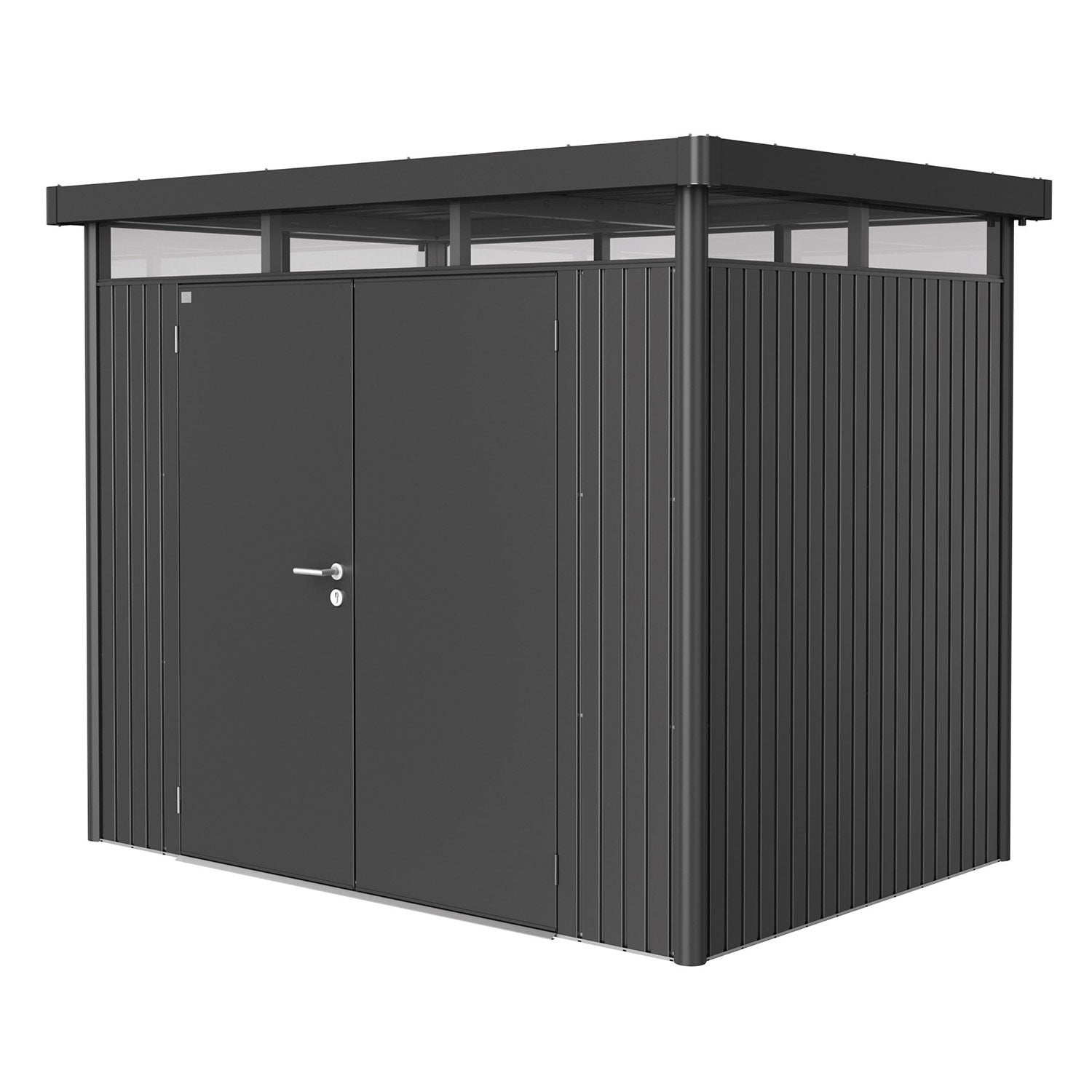 Biohort, Highline Trädgårdsskjul dubbeldörr storlek h2 metallic mörkgrå Biohort