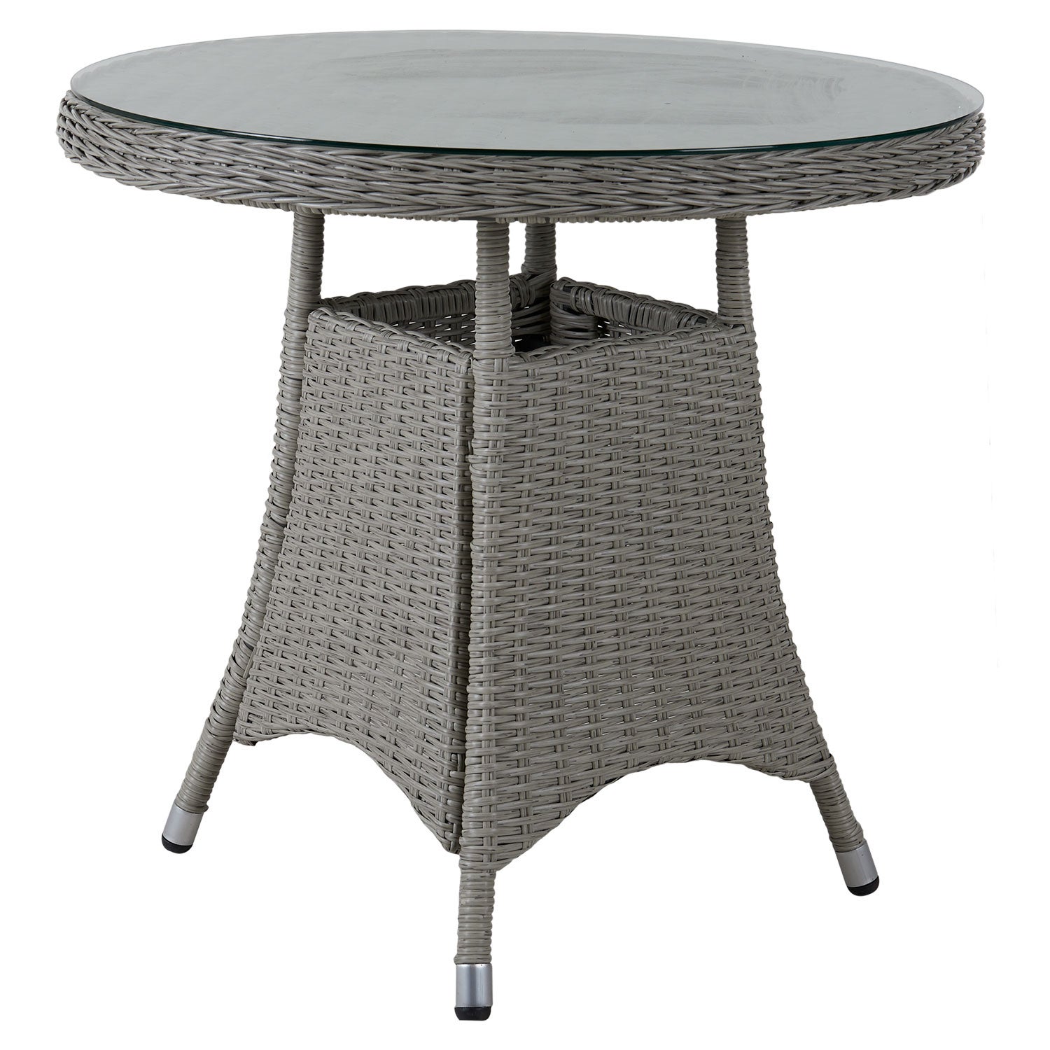 Brafab, Hornbrook cafébord 80  cm grå konstrotting inkl glas