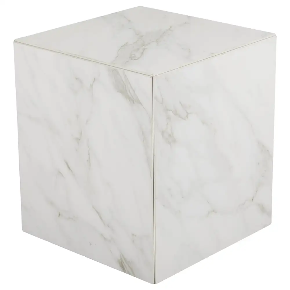 Brafab, Zten soffbord 40x40 cm vit marmor look