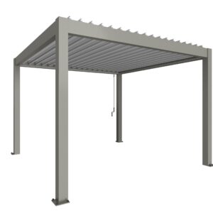Biohort, Pergola size 3.5 x 3.5 metallic quartz grey/silver