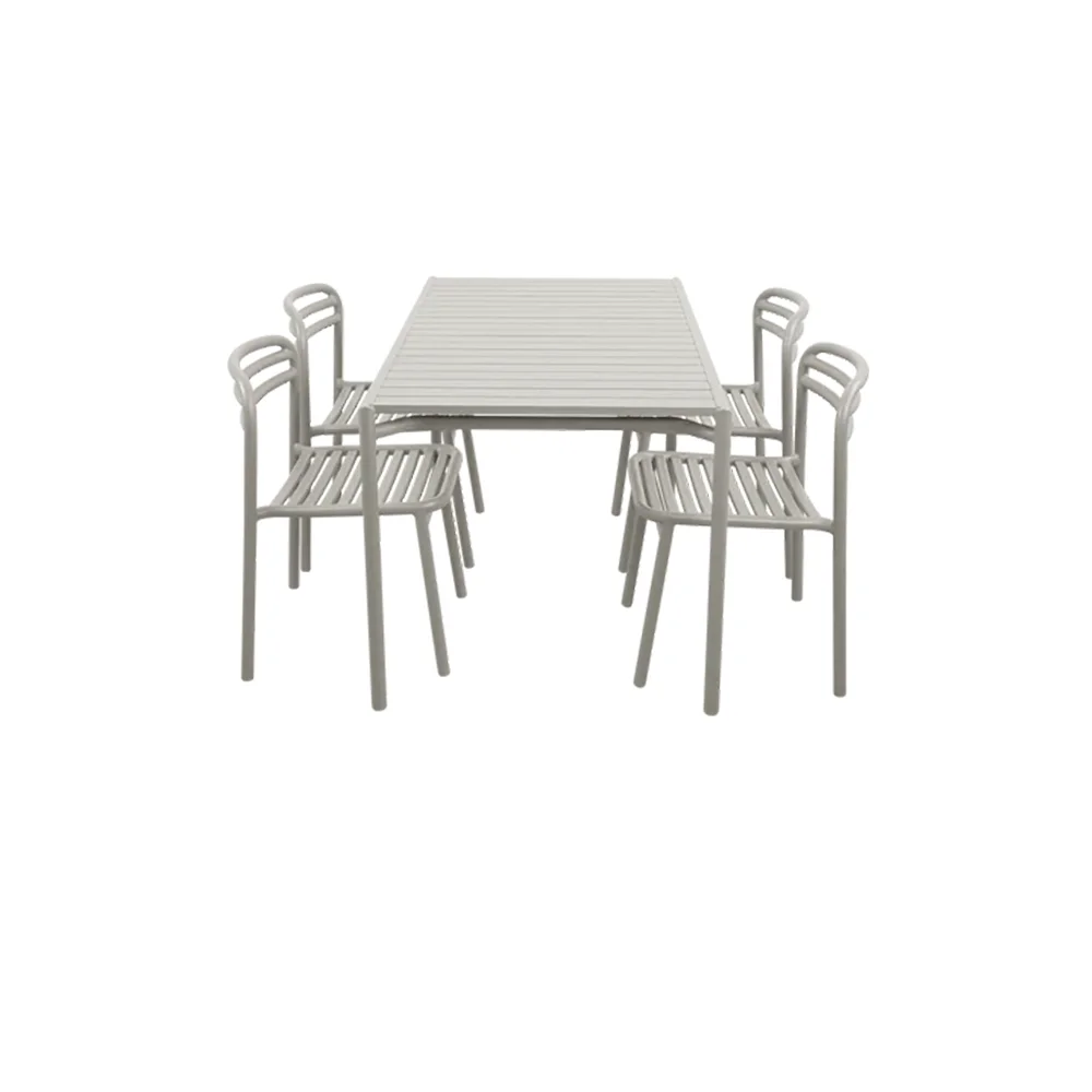 Cane-line, Bliss matbord inkl.fyra stolar- Sand aluminium