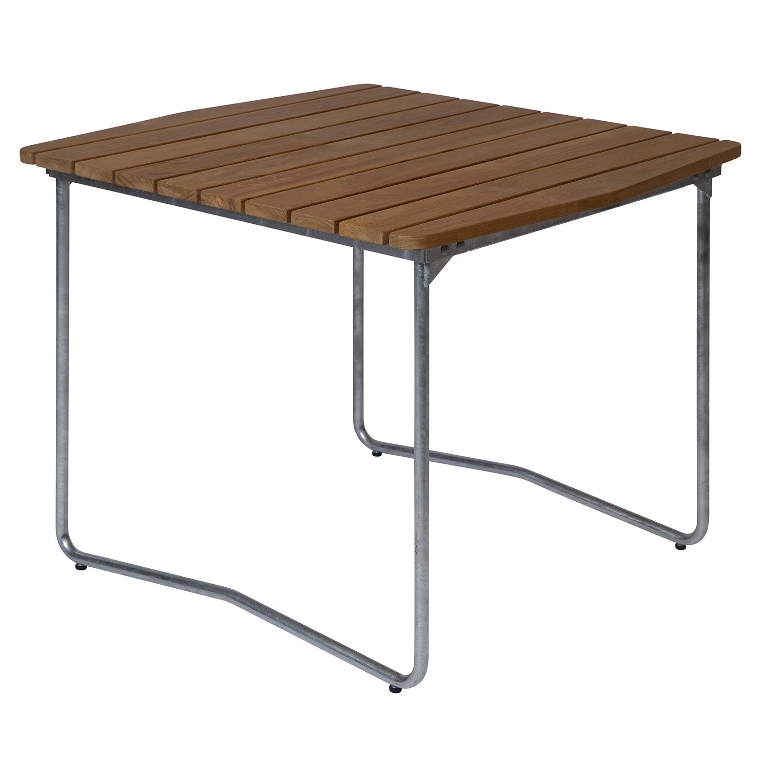 Grythyttan Stålmöbler, Bord B31 84 Obehandlad teak / varmförzinkat stativ