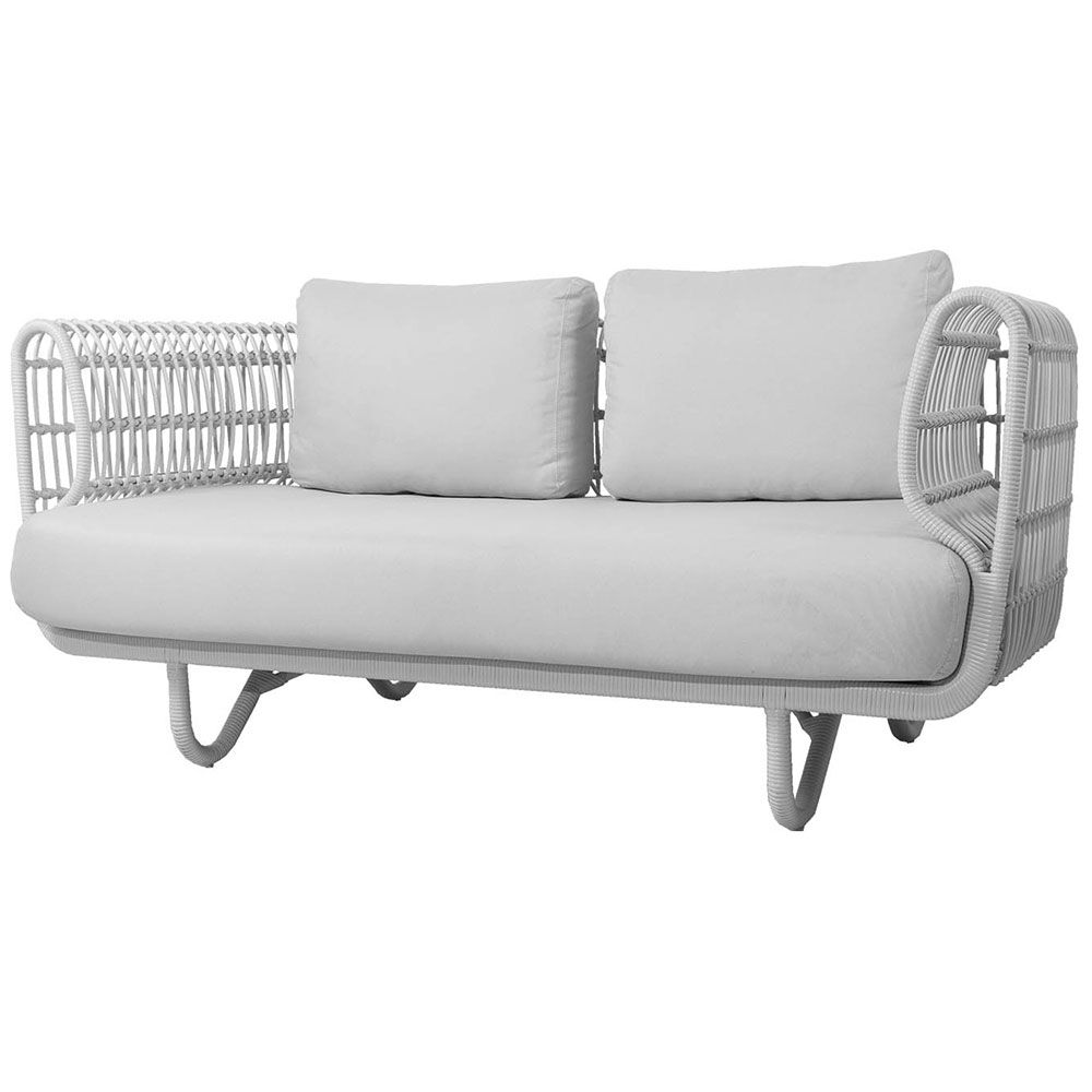 Cane-line, Nest 2-Sits Soffa Konstrotting Vit