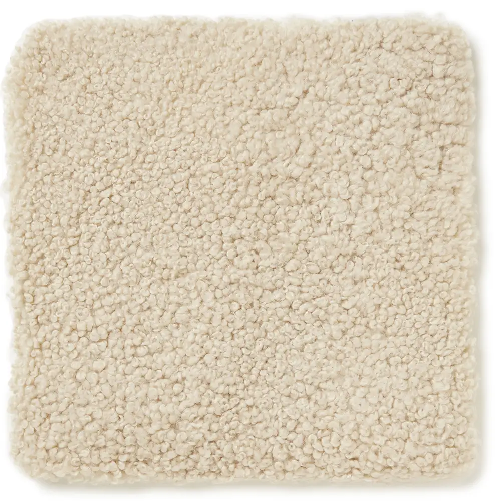 Skinnwille, Curly Sittdyna fårskinn 40x40 cm Beige Moonlight