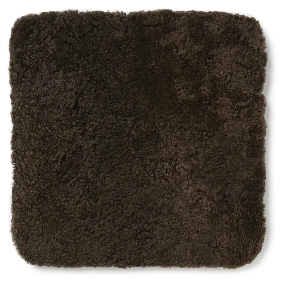 Skinnwille, Curly Sittdyna fårskinn 40x40 cm Brown mellange