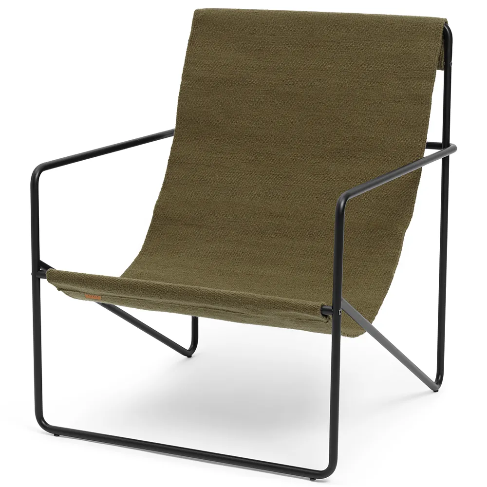 Ferm Living, Desert Lounge Fåtölj Black/Olive