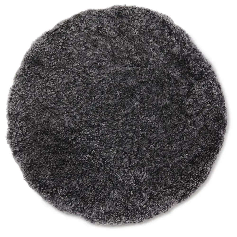Skinnwille, Rund sittdyna Ø34 cm Dark Grey