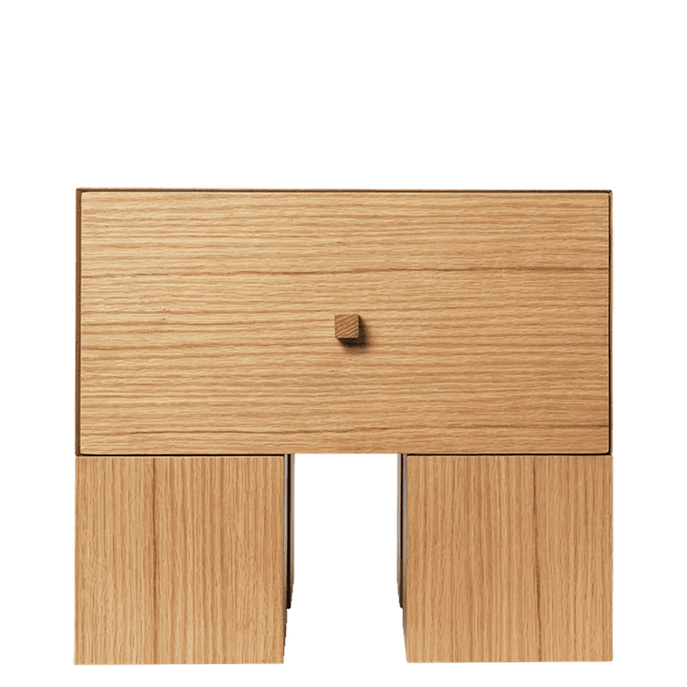 Ferm Living, Kuben sängbord 1x1 - Natural Oak Veneer