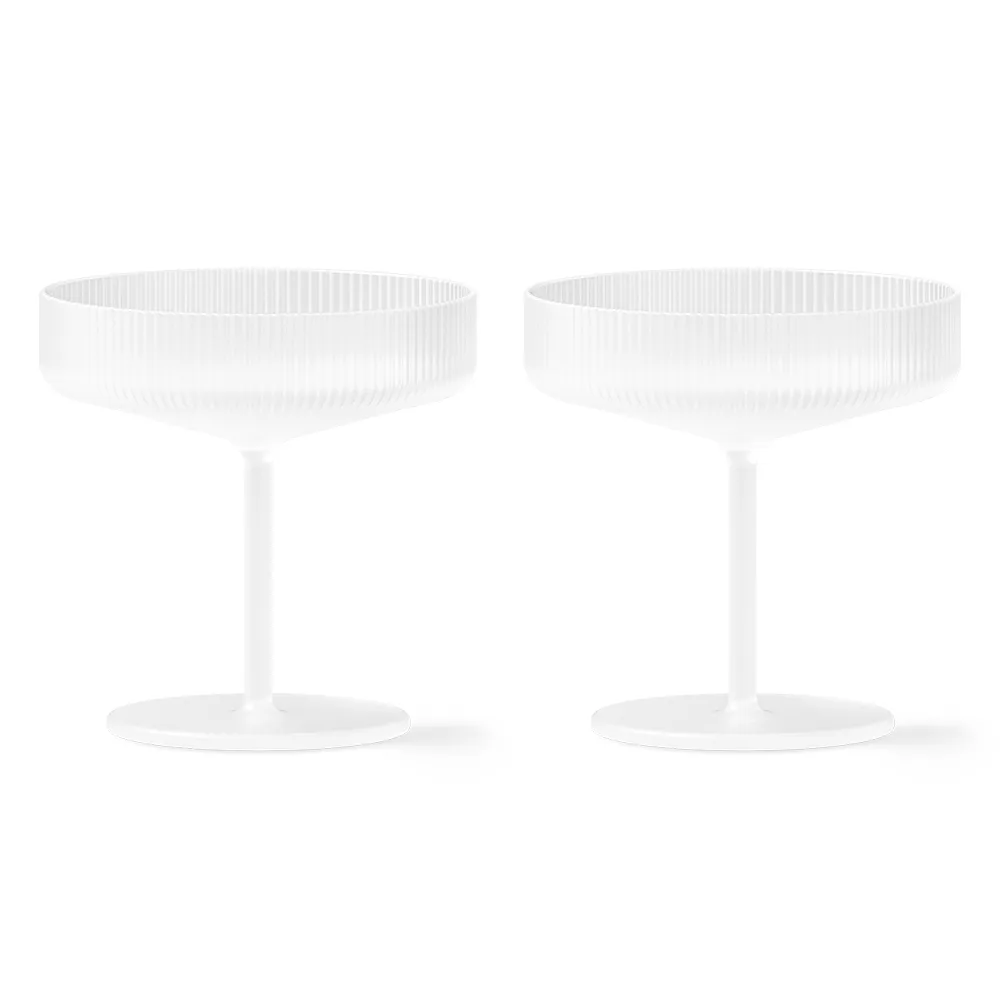 Ferm Living, Ripple Champagneglas 2 st - Frosted