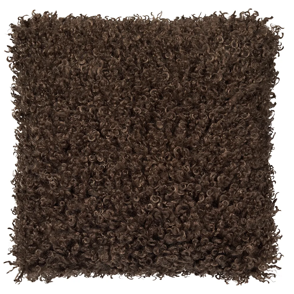 Skinnwille, Wooly prydnadskudde 45x45 cm Brown