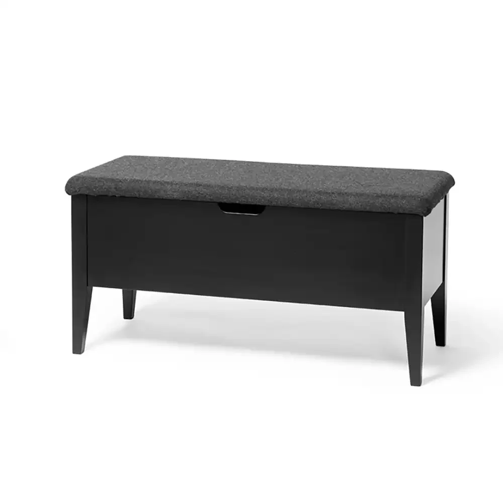 Torkelson, Klinte bänk 90 cm svart med ulltyg