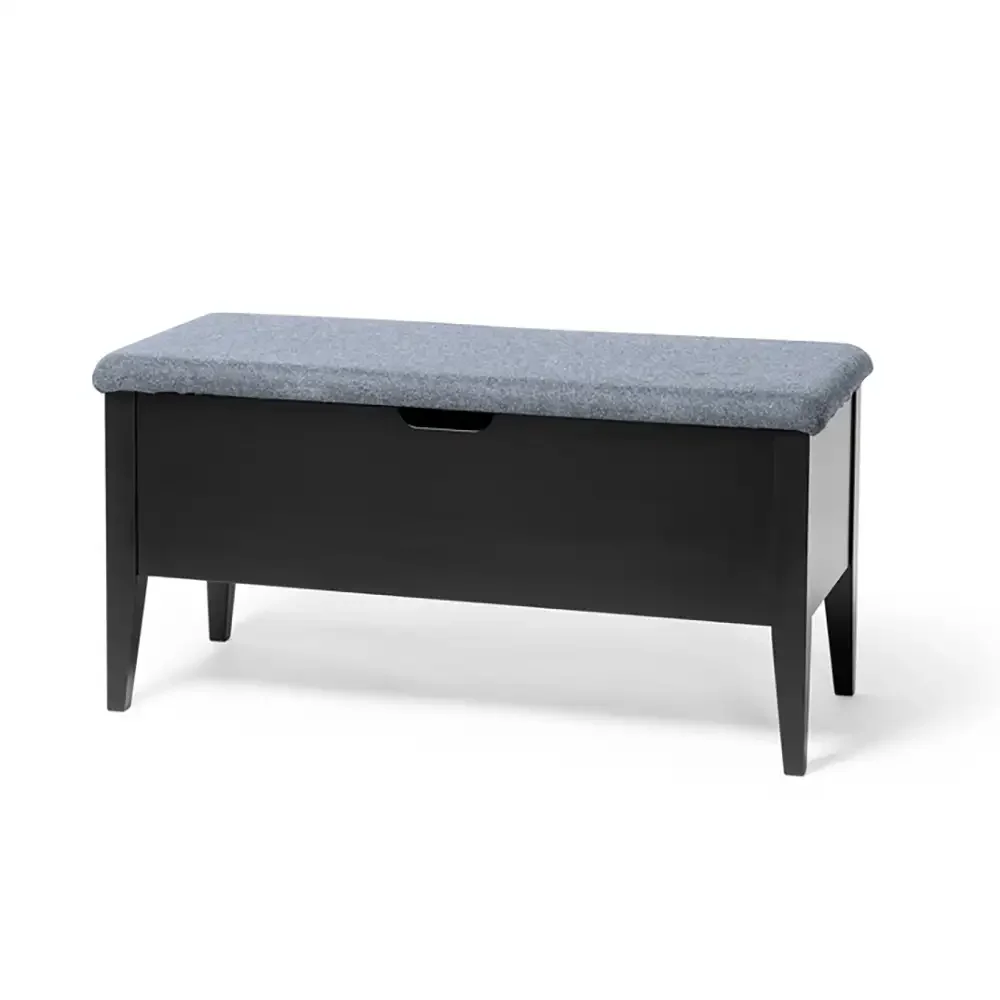 Torkelson, Klinte bänk 90 cm svart med grått tyg