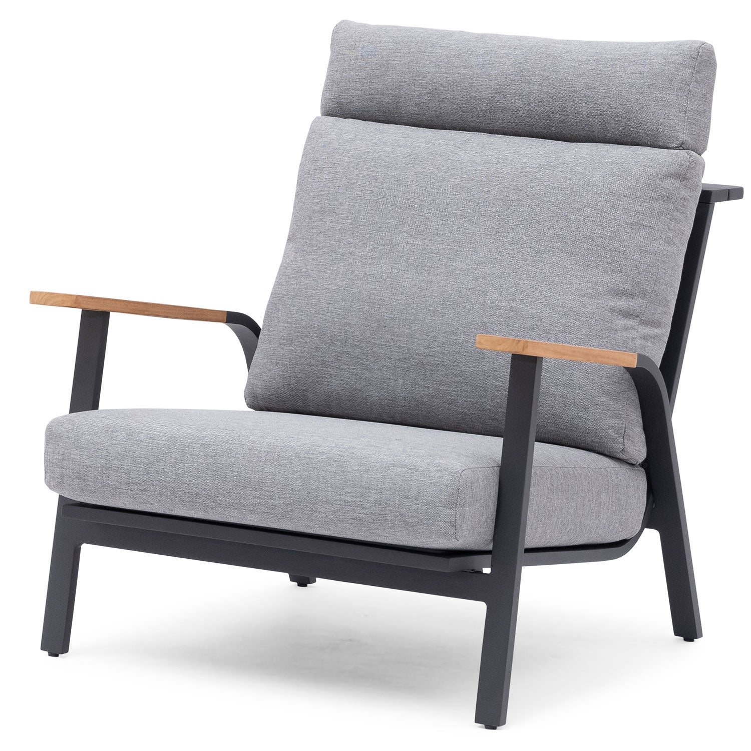 Hillerstorp, Kungshult lounge fåtölj 2-pack aluminium/teak