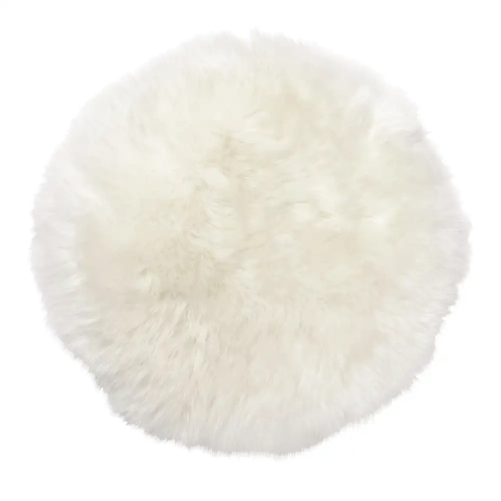 Skinnwille, Gently Sittplätt fårskinn ø34 cm White